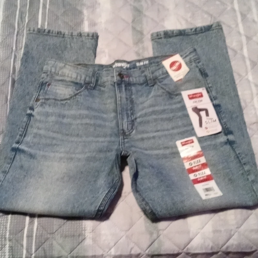 NWT wrangler 14 huskey slim fit blue jeans